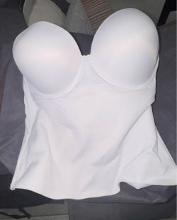 White Torsolette Satin Strapless Bustier Corset