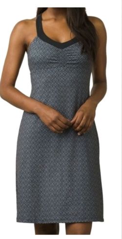 (EUC) Prana Women's Shauna Dress - Small, Navy/Gray Geometric Pattern
