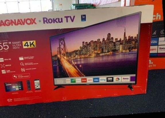 Brand New Magnavox ROKU 55 Smart TV Open box w/ warranty QIX3V