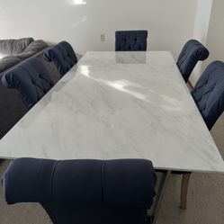 Marble Dining Room Set With Chairs