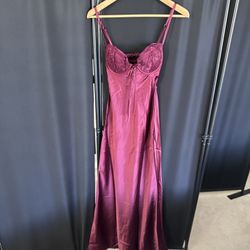 Fadyen Bias Cut Maxi Dress Burgundy Size 2