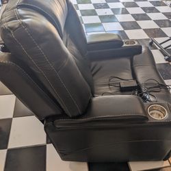 Faux Leather Lay Flat Electric Armchair With USB Charger