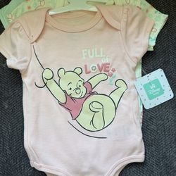 Winnie the Pooh baby girls onesies - 6/9 mo