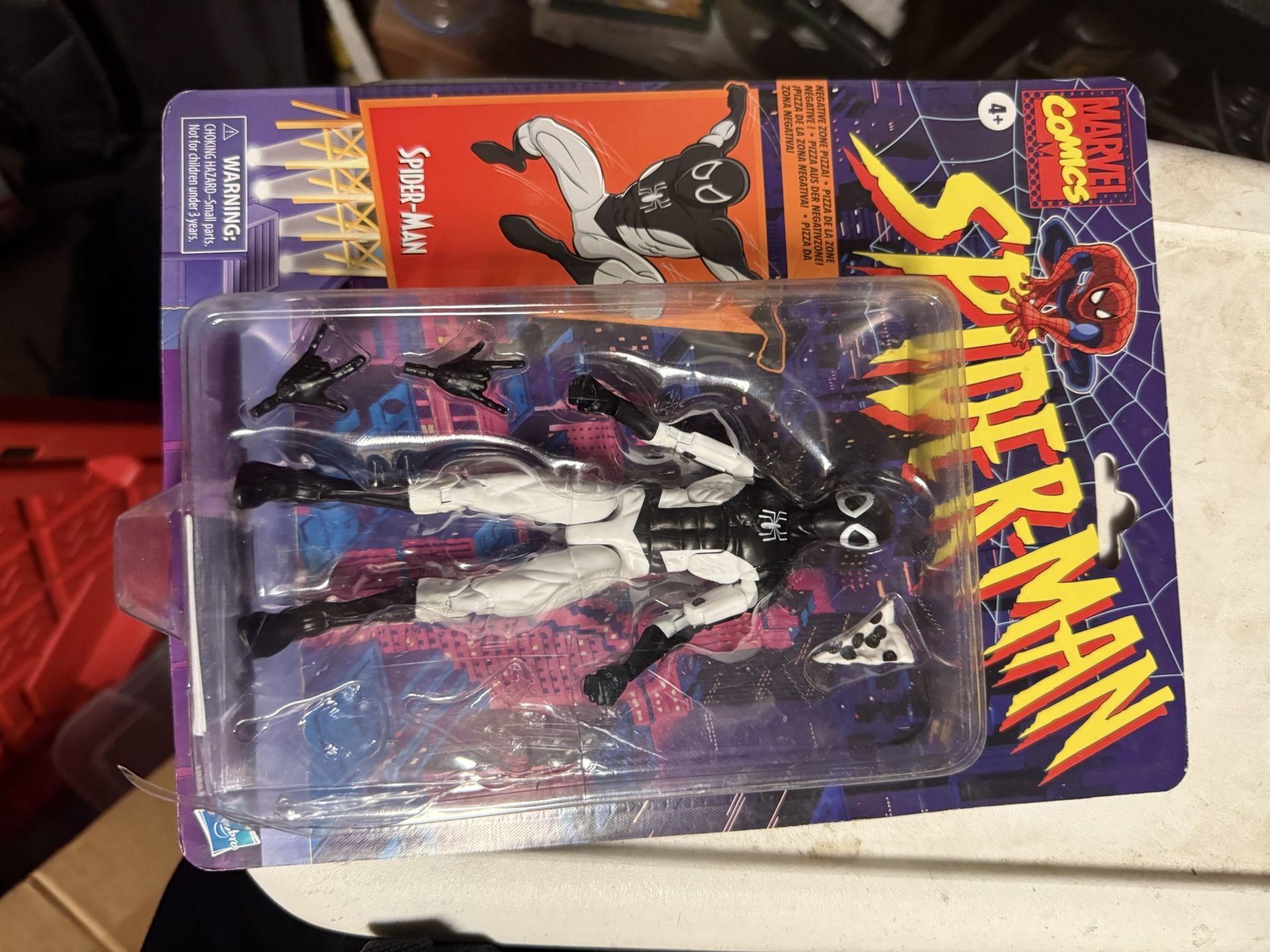 Marvel legends, black-and-white Spider-Man