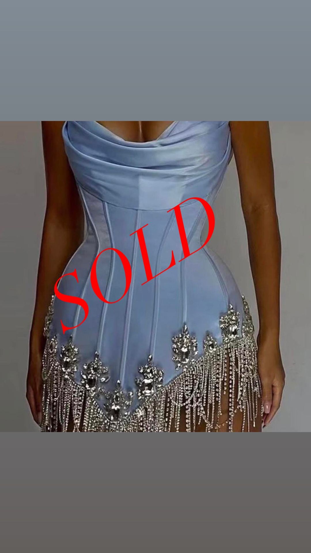 JESSICA BARA IRINA CORSET CRYSTAL FRINGE MINI DRESS - NEW!!