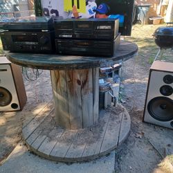 YAMAHA 7.1 AV RECEIVER/SONY PHONO/KENWOOD DOUBLE CASSETTE PLAYER/ONKYO DX-C220 6 DISCS CD PLAYER/JBL 902VX LOUDSPEAKERS $800 FINAL PRICE 
