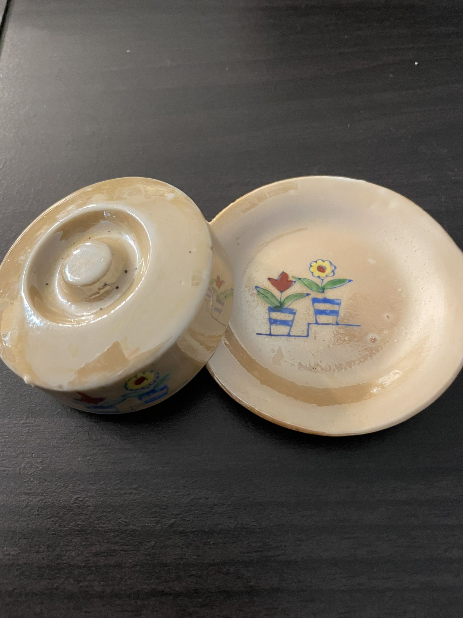 Vintage Japan Butter Pat Set Yellow