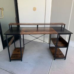 New In Box 59x24x36 Inch Tall Office Computer Desk Table With Tower Stand And Side Shelf Furniture 