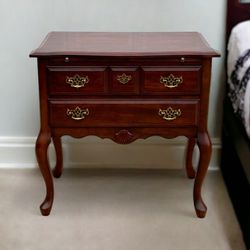 DMI Furniture Vintage Queen Anne Cherry 2-Drawer Nightstand w/ Table