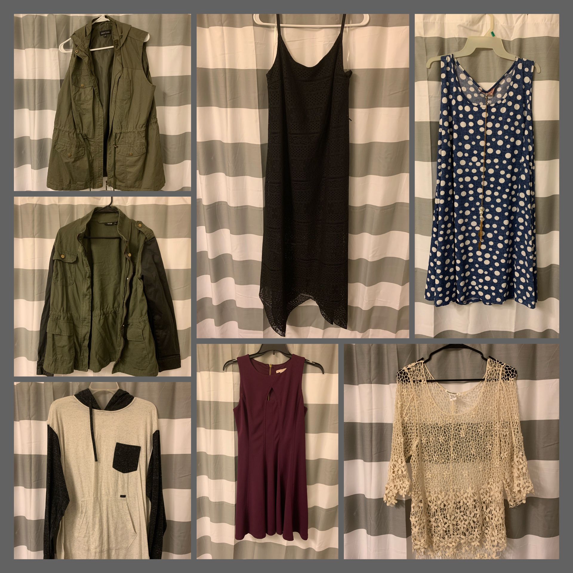 Various Dresses, Tops, and Jackets