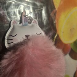 Kitty Puffball Keychain 