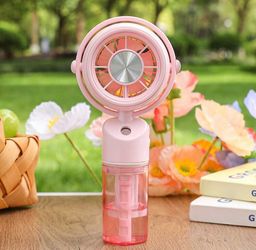 New Portable Handheld Fan, Mini USB Rechargeable Turbo Fan With Digital Display, Foldable Pocket Fan, Cooling Ice Fan, Misting Water Spray Fan For Sum