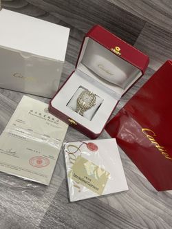 Two-Tone Gold & Silver Square Watch – Iced Moissanite 