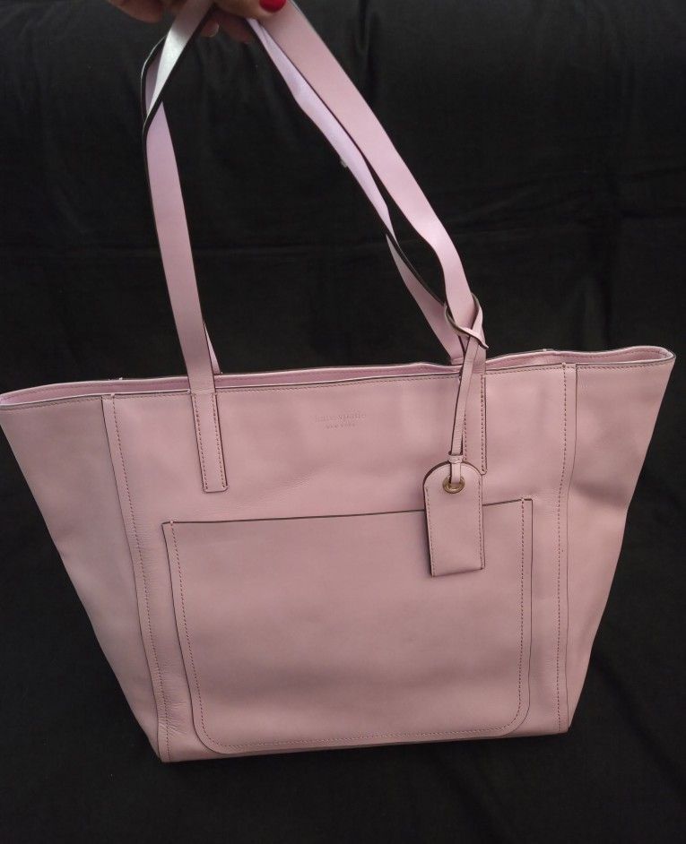 KATE SPADE Lalena Large Front Pocket Zip Tote Light Lavender Smooth Leather