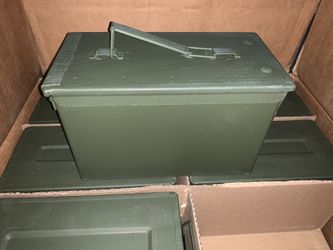 Green Metal Storage Cans.