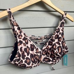 Aqua Eve Animal Print Bikini Top Size M - New With Tag