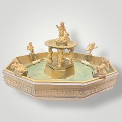 Lemax Lighted Village Square Fountain 14663A Village Collection 2001 Works