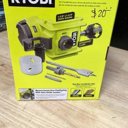 RYOBI Wood/Metal Door Lock Installation Kit with Bi-Metal Hole Saw, Spade Bit, Pilot Bit, and Double Ended Screw Drivng Bit