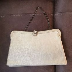 ANTIQUE NEW GOLD SPARKLE COLOR DECORATIVE SNAP CLUTCH PURSE