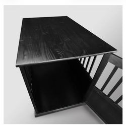 Dark wood dog crate