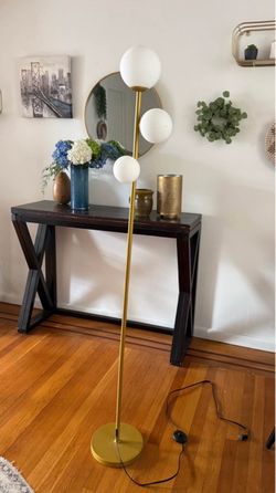 3 Globe Mid Century Modern Gold Floor Lamp