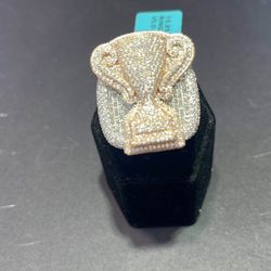 Exclusive Rose Gold And Silver Mossanite Ring