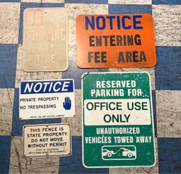 5 Vintage Porcelain/Metal Street Signs