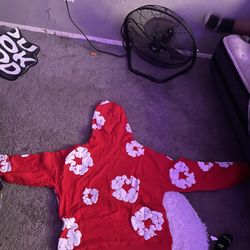 Red Denim Tear Hoodie