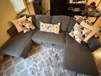Gray Fabric Sectional Sofa with dual Chaise