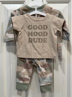 Cat & Jack Newborn Baby Boy Camo Outfit 3-Piece Set NWT