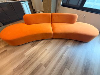Orange modular couch