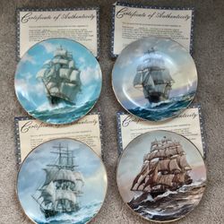  Plates Clipper Ships by Charles Vickery $5.00 each 1-The Blue Jacket at Sunset  2-The Flying Cloud Rounding the Cape 3-TwiLight under Full Sail 