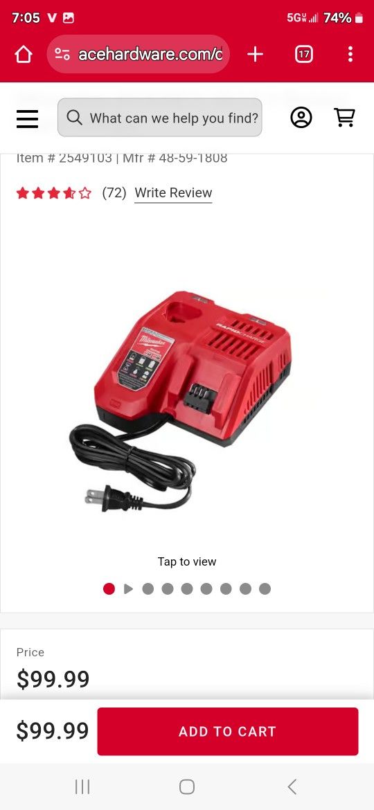 Rapid Milwakee Charger $50