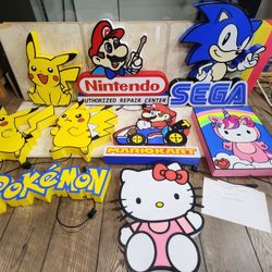 LED Light Up Gaming Signs, Nintendo, Pikachu, Pokemon, Hello Kitty