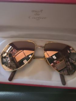 Must de Cartier Gold Aviator Sunglasses