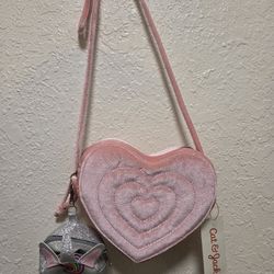 Heart  Shaped Pink Crossbody Bag