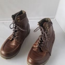 Men Leather Boots Size 10