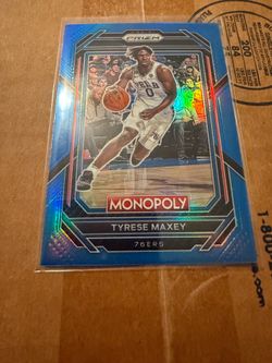 Panini Prizm Monopoly Tyrese Maxey Blue # /15