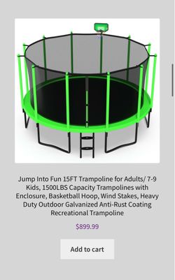 15 foot trampoline with basketball hoop