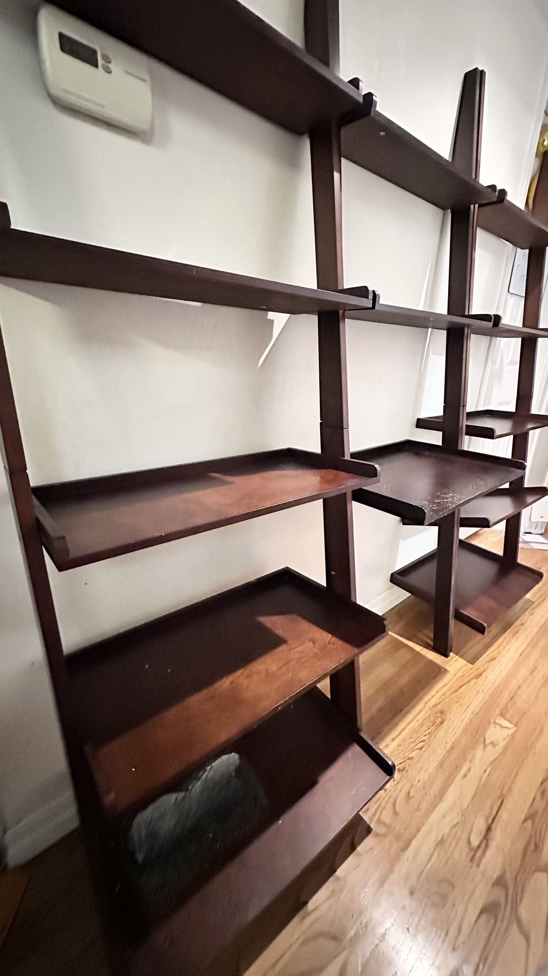 Leaning Bookshelves With Desk