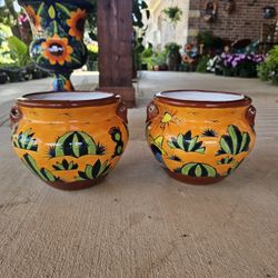 Talavera SMALL Western Clay Pots. Planters. Plants. Pottery, $35 cada una.