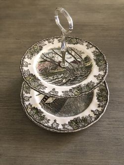 Johnson Brothers A Friendly Village Two-tiered Dessert Stand