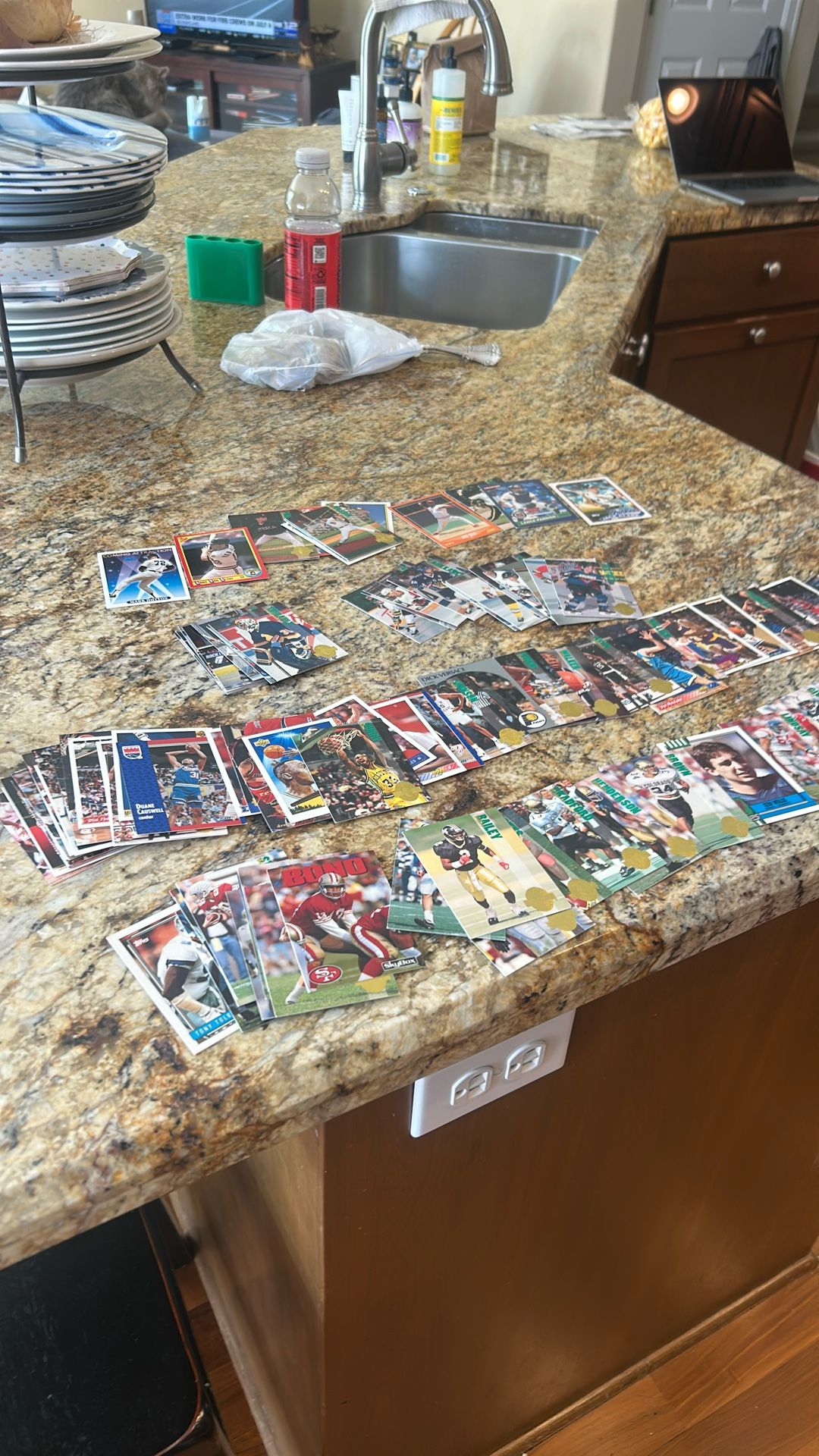 Football, basketball, hockey, baseball cards