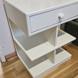 Pottery Barn white nightstand side end table bedroom modern stand storage chest
