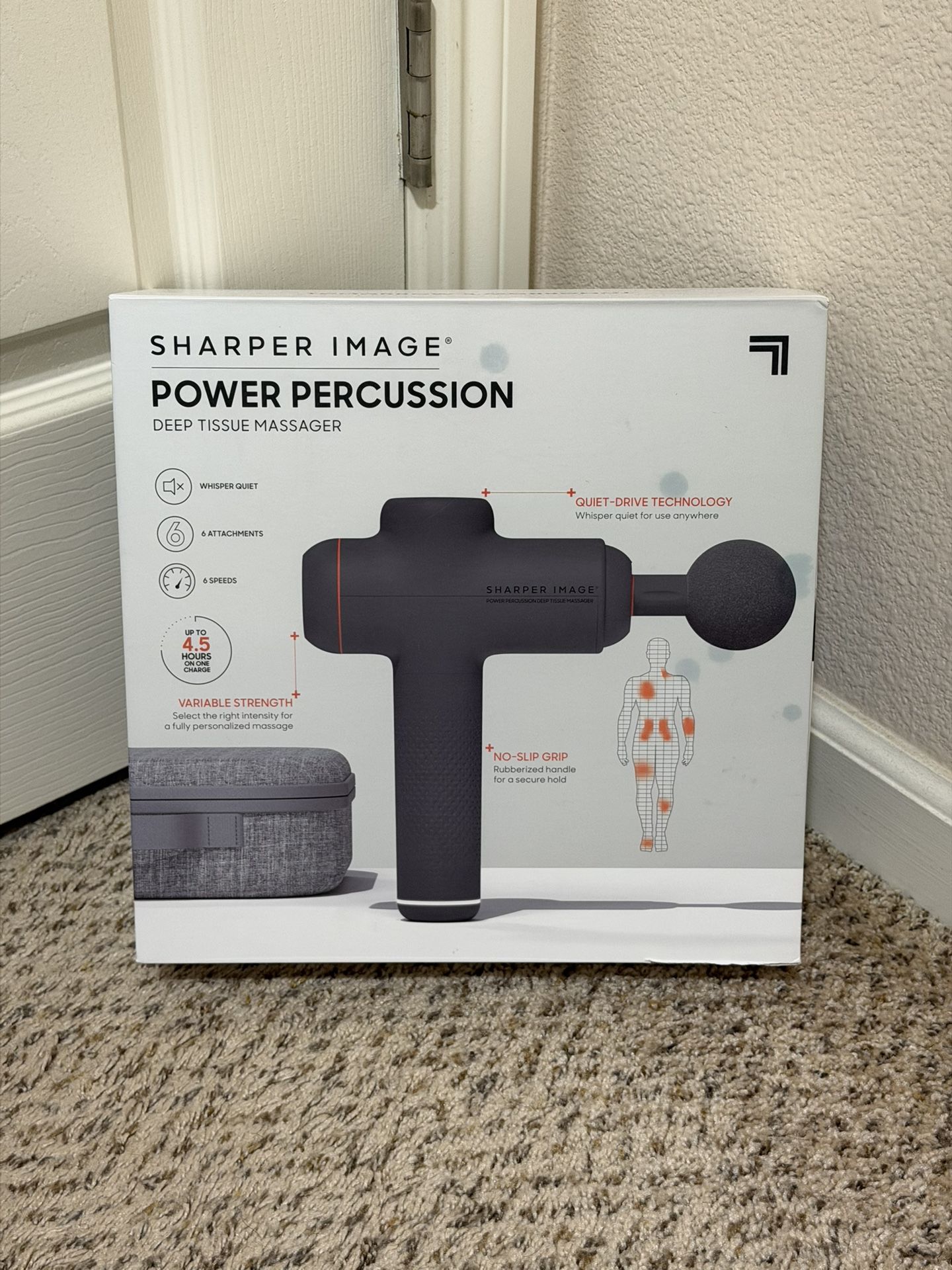 Sharper Image Power Percussion Deep Tissue Massager - Gray & Black