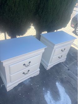 Two white nightstands