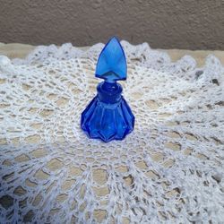 Vintage Collectibles Cobalt Blue Perfume Bottle
