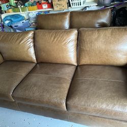 New Brown Leather Couch