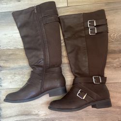Brown Wide Cafe Boots