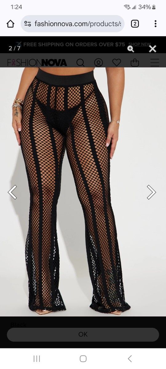 Brand New Fishnet Coverup Pants